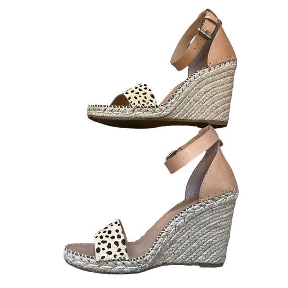 DOLCE VITA| Noor Leopard Calf Hair Espadrille Leather Wedges - SZ 10 worn 1X - Picture 9 of 11